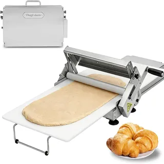 Zanefoo Manuelle Teigausrollmaschine & Nudelmaschine (30cm) – Klappbar & 0-27mm Einstellbar – Profi Edelstahl Pastamaschine für Fondant, Pizza, Croissants & Blätterteig – Rutschfest(S)