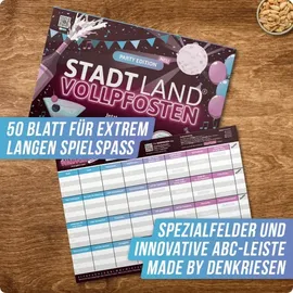 Denkriesen Stadt Land Vollpfosten - Party Edition "Jetzt geht's rund"