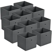[en.casa] Faltbox 30 x 30 x 28 cm 10-tlg. dunkelgrau