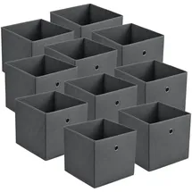 [en.casa] Faltbox 30 x 30 x 28 cm 10-tlg. dunkelgrau