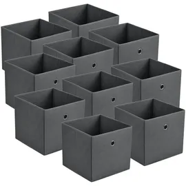 [en.casa] Faltbox 30 x 30 x 28 cm 10-tlg. dunkelgrau