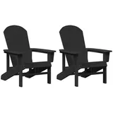 vidaXL Gartenstuhl 2 St. 74 x 82 x 90 cm schwarz