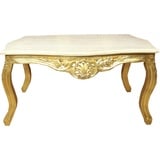 Casa Padrino Barock Couchtisch Gold mit Marmorplatte Creme - Möbel Wohnzimmer Tisch Antik Stil