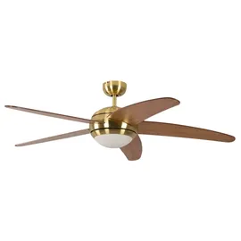 Pepeo Melton 132 cm Deckenventilator messing/ahorn mit Licht inkl. Fernbedienung