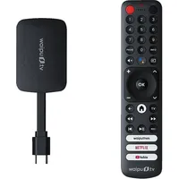 waipu.tv 4K Stick + Fernbedienung Streaming Stick, Schwarz