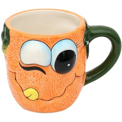 Dekohelden24 Tasse Keramik Kaffeebecher – Tasse als Orange Größe H/Ø: 9 x 12 cm, Dolomite