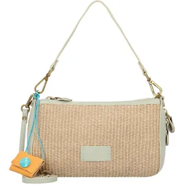 Gabs Schultertasche Leder/Stroh Grün/Mint