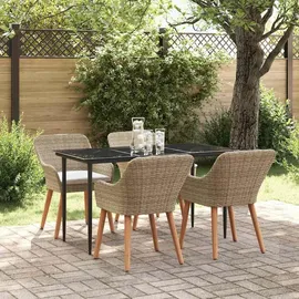vidaXL Garten Essgruppe 5-tlg. Beige