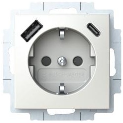 Busch-Jaeger SCHUKO® Steckdosen-Einsatz -Safety+ mit USB A/C (alpinweiß)