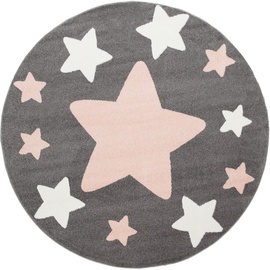 Paco Home Kinderteppich »Capri 330«, rund, Kurzflor, Motiv Sterne, Pastell-Farben, Kinderzimmer, grau