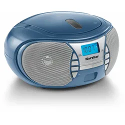 Kärcher Karcher RR 5025-C tragbares CD Radio (CD-Player, UKW Radio, Batterie/Netzbetrieb, AUX-In) blau