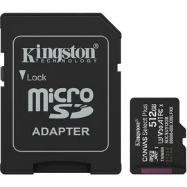 Kingston Canvas Select Plus - Flash-Speicherkarte - 512 GB MicroSDXC Speicherkarte, Schwarz