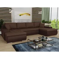 Wohnlandschaft mit Schlaffunktion Faris U-Form - Couch, Schlafsofa mit Bettkasten, Couchgranitur mit Bettfunktion, Big Sofa, Bettsofa (Braun (Madry... - Braun