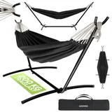 garmio GARMIO® Hängematte anthrazit Gestell 200Kg Tragetasche Wetterfest