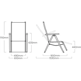 Kettler Basic Plus Relaxsessel 59 x 59 x 108 cm weiß/hellgrau