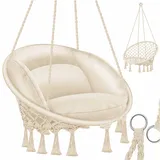 Kesser KESSER® Hängesessel mit Kissen - Chill Hängestuhl zum Aufhängen für Erwachsene & Kinder Hängematte bis 150 kg Hängesitz Aufhängung Indoor & Outdoor Wohn & Garten Terrasse