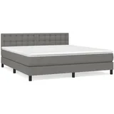 vidaXL Boxspringbett mit Matratze Dunkelgrau 160x200 cm Stoff1398009