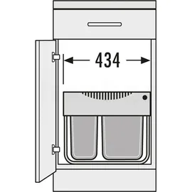 HAILO Abfallsammler 3644901 TR Swing Raumspar-Tandem-S Abfalltrenner 1x12 | 1x18 ltr. anthrazit