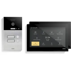 GVS - 2-Familienhaus IP Video Türsprechanlage AVS5512A - Mit 2x10 Zoll Monitor, App, HD-Kamera & Türöffner Funktion