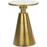 Beliani Beistelltisch ANDRES Metall Gold, Weiß, Rund, 35x49x35 cm