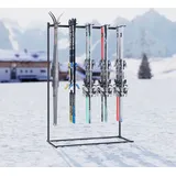 QLS Ski Ständer Freistehend für 10 Paar Skier Organizer Garage Keller Skiverleih