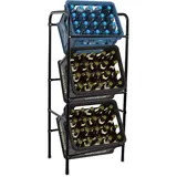 BITUXX Getränkekistenregal 3er 50 x 40 x 100 cm Schwarz