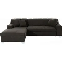 DOMO collection Ecksofa DOMO COLLECTION "Turah incl. Zierkissen, moderne Steppung, auch in Leder", grau (anthrazit), B:239cm H:75cm T:82cm, Sofas, Ecksofa, mit Bettfunktion, Schlafsofa, B/T: 239/152 cm, Unser Dauertiefpreis, Topseller