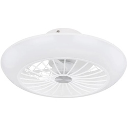 Deckenventilator mit Beleuchtung leise Deckenleuchte mit Ventilator Deckenlampe Schlafzimmer, Memoryfunktion kühlend, 18 Watt LED 1400lm 3000K, DxH 30x12 cm