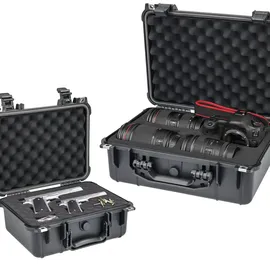 HMF ODK100 Outdoor-Fotokoffer, Transportkoffer mit Rasterschaumstoff, 23 x 19 x 11 cm