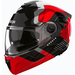 Airoh Specktre Groove, Klapphelm - Rot/Schwarz/Grau - L
