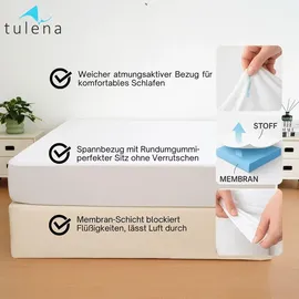 TULENA Matratzenschoner wasserdicht atmungsaktiv 120 x 200 cm Weiß
