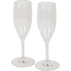 2er Set Sekt Gläser Campingläser Champagner Flöte Polycarbonat Trink Glas farblos No Size