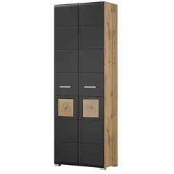 Garderobenschrank  Cortina , schwarz , Maße (cm): B: 70 H: 203 T: 40