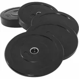 GORILLA SPORTS® Olympia Hantelscheiben - 5/10/15/20/25 kg Gewichte, 50mm Bohrung, Rutschfest, Gummiert, Schwarz - Gewichtsscheiben, Bumper Plates, Olympiascheiben