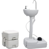 vidaXL Tragbare Camping Toilette, Campingklo mit Waschbecken, Camping WC mit Handwaschbecken, Reise Toilette Campingtoilette Set Mobile Toilette