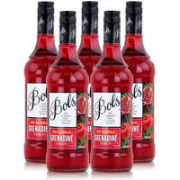 Bols Sirup Grenadine 0,75L - Cocktails Milchshakes Kaffeesirup (5er Pack)