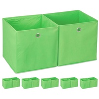 Relaxdays 12 x Aufbewahrungsbox Stoff, quadratisch, Aufbewahrung für Regal,