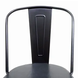 Mendler 2er-Set Esszimmerstuhl HWC-H10e, Küchenstuhl Stuhl Chesterfield Metall Kunstleder Industrial Gastronomie ~ schwarz-grau