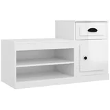 furnicato Schuhschrank Hochglanz-Weiß 100x42x60 cm Holzwerkstoff