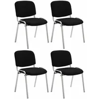 CLP 4er Set Stühle Ken Chrom Stoff I Gepolsterte