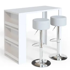 Vicco Bartisch, Bartisch-set 117 cm mit 2 Barhockern, geeignet als zusätzlicher Essbereich in Küche oder Wohnraum