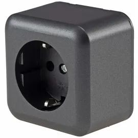 ChiliTec Schuko-Steckdose Aufputz Grau 1 St.