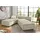 luma-home Ecksofa-Dauerschläfer, Doppelbett 306/223/95 cm Boxspring Federkern Ecksofa 306x223 Dauerschläfer, Bettkasten, Nachtkonsole, Schwenkteil beidseitig montierbar, Cord Beige Grau / 15161