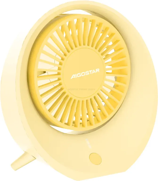 Aigostar Tragbarer USB-Ventilator – Leise natürliche Kühlung für den heißen Sommer, 3 Geschwindigkeitsstufen, wiederaufladbarer Mini-Schreibtischventilator, sanfter Luftstrom für Büro, Schlafzimmer & Reisen, Beige