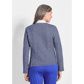 GOLDNER Elegante Karo-Jacke mit Glanzeffekten in royalblau weiß, / gemustert), | Gr.: 38