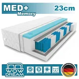 9 Zonen Matratze MED+ Memory Visco 90 x 180 x 23 cm Taschenfederkern | Rollmatratze mit waschbarem Bezug I H3