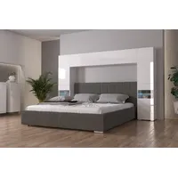 ROYAL24_MARKT Schlafzimmer-Set - Bett mit Panama Schränken, (Komplett Set, 7-St., Premium - Panama 12), Eine Kombination aus Qualität – für vollen Komfort. weiß