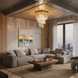 Ideal Lux Carlton 12-flammig Ø 50 cm gold
