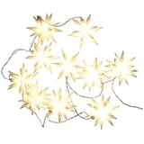 Dekoleidenschaft Outdoor Lichterkette "Sterne" 230 cm lang, 10 LED Lichter, mit Batterie + Timer, Leuchtdeko für Wohnzimmer, Balkon & Garten, wetterfest für Draußen