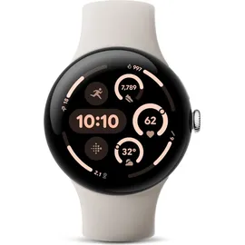 Google Pixel Watch 3 45 mm Bluetooth + LTE polished silver Sportarmband porcelain